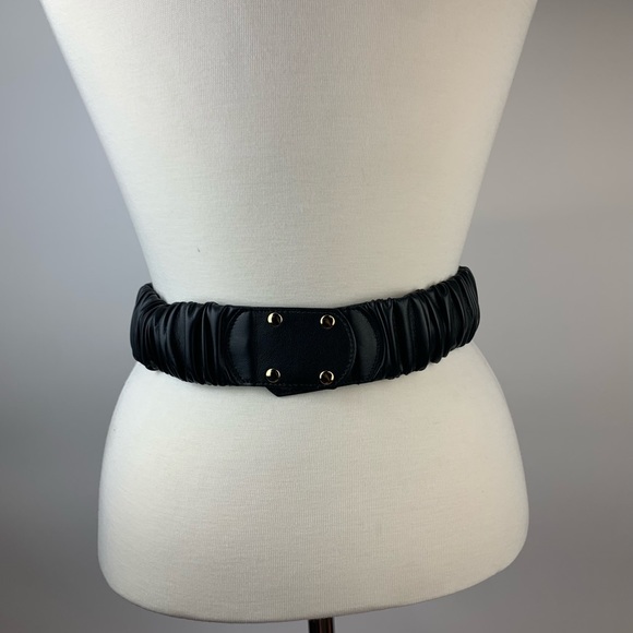 Argento Antico Ecopelle black back snap belt